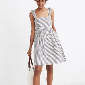 Madewell Striped Ruffle-Strap Empire Dress